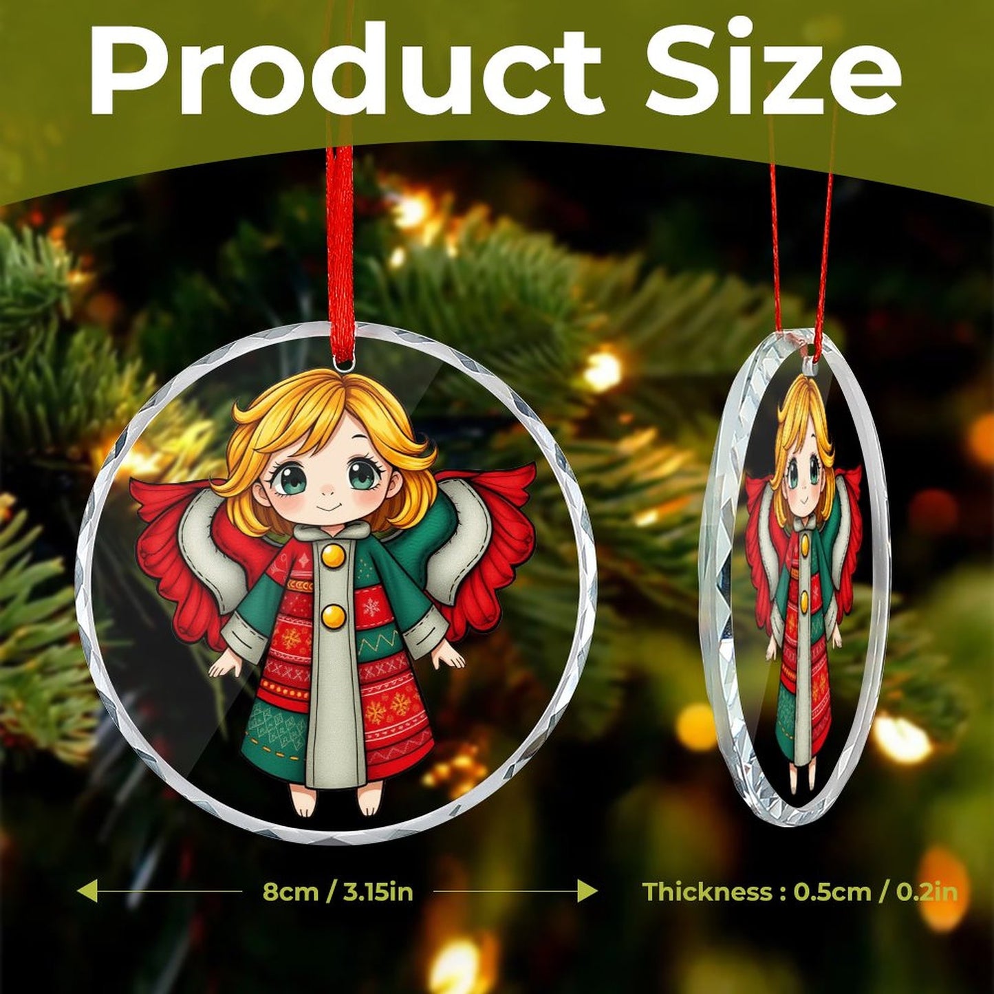 Glass Circular Ornament Pendant