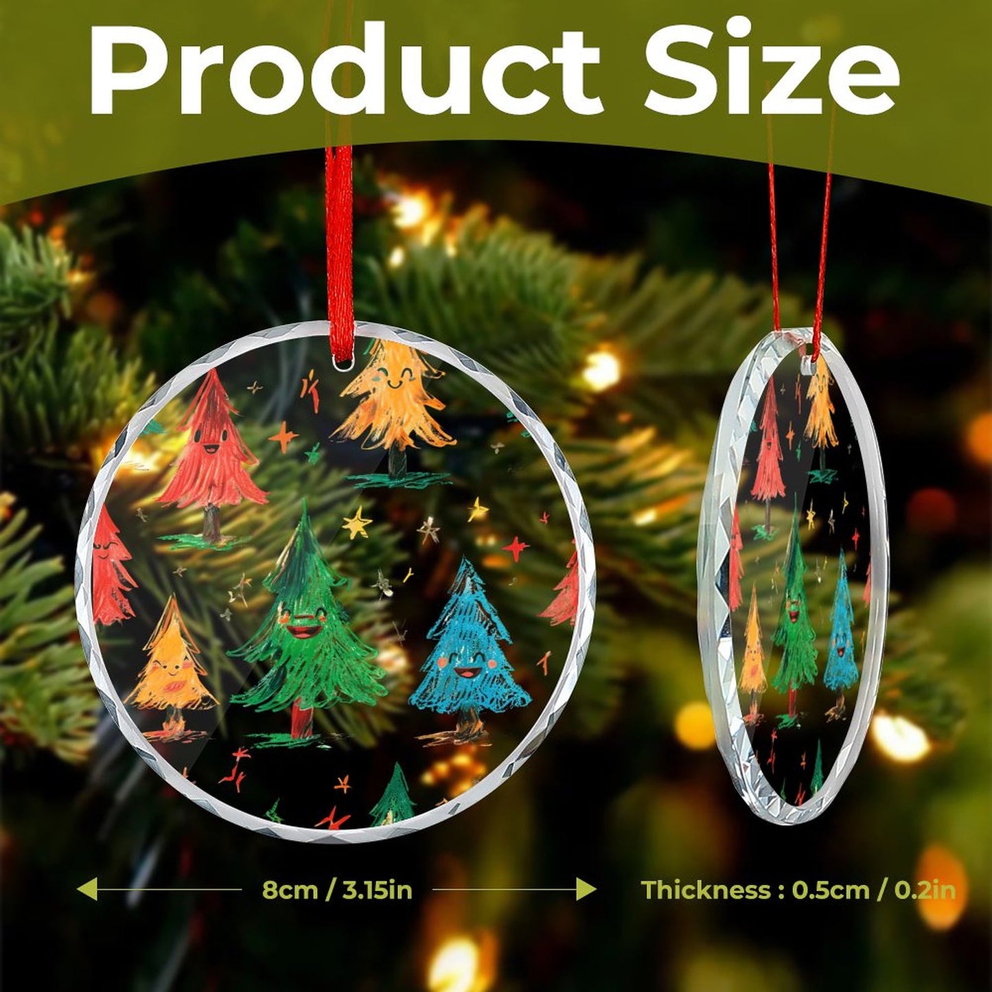 Glass Circular Ornament Pendant