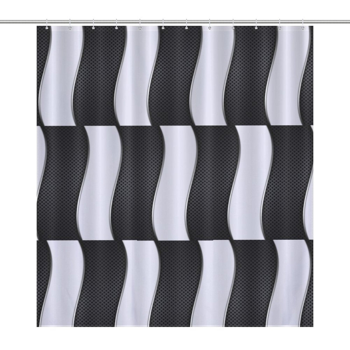 Black and white shower curtain