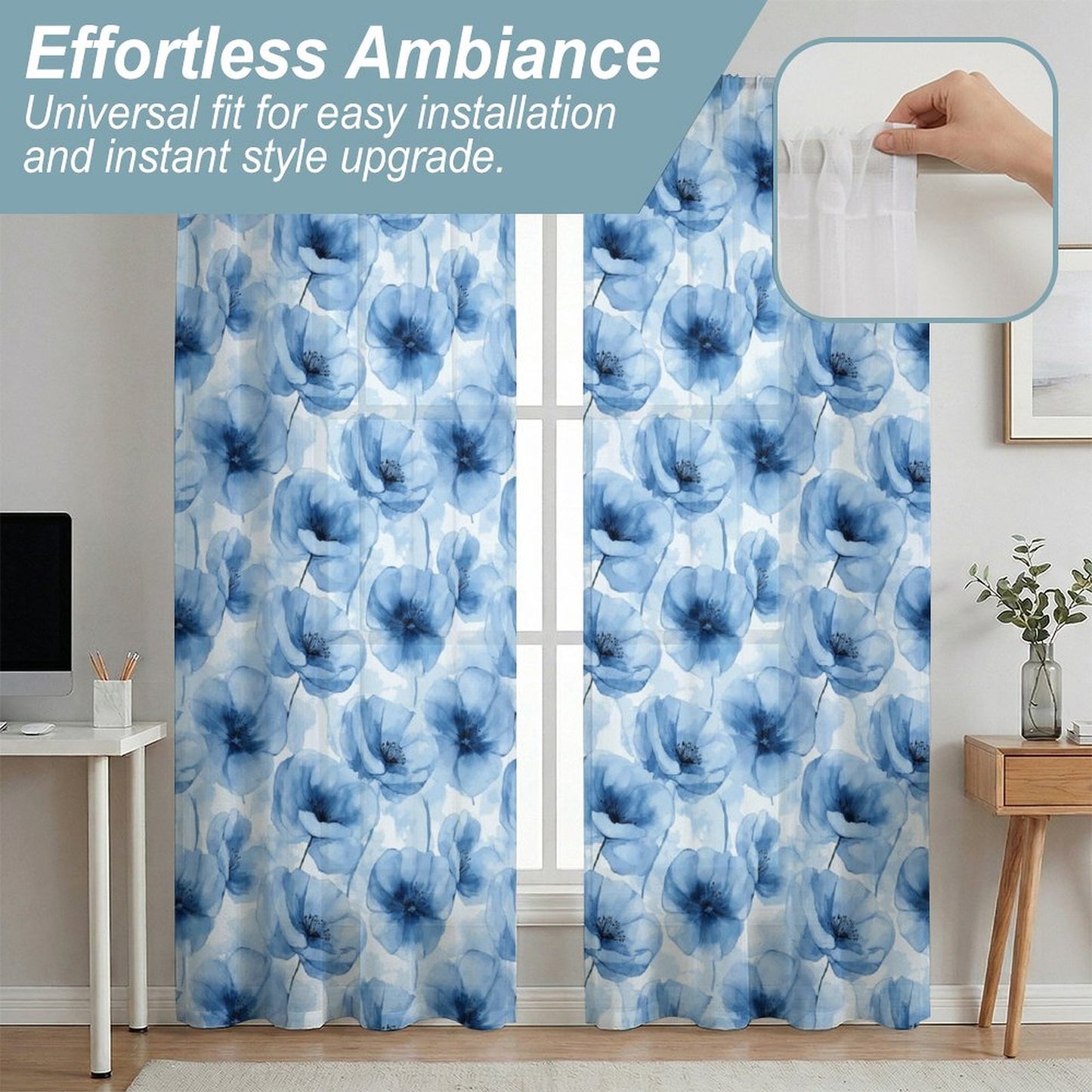Sheer Curtain Flowers