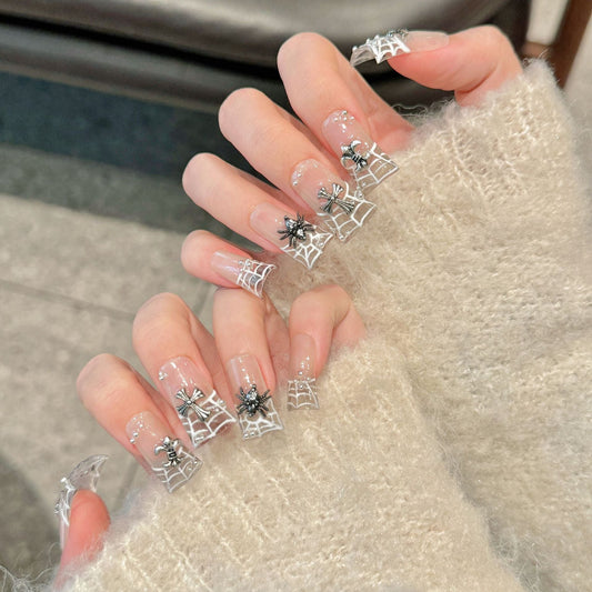 365nails: "Gothic Web" – 3D Spider & Cross Handmade Coffin Nails – Image 2