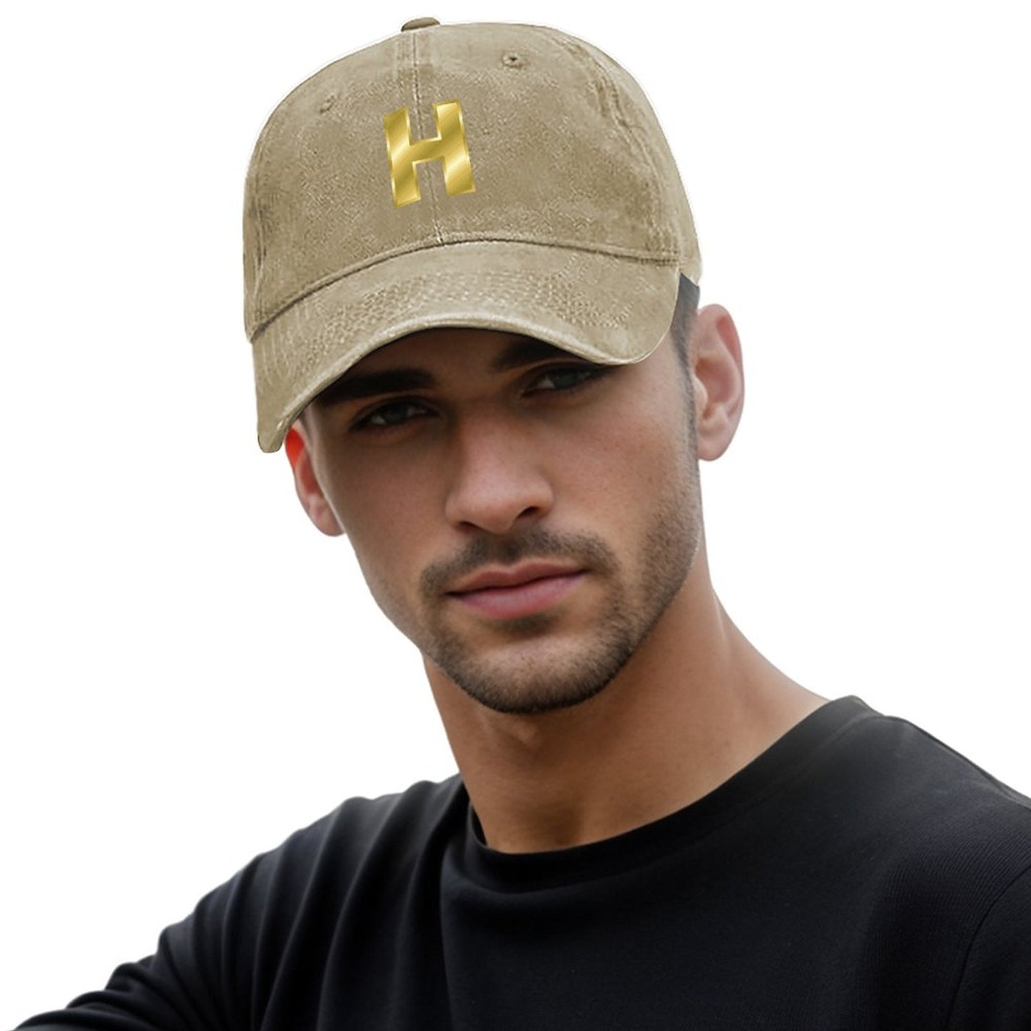 Cotton Vintage Washed Denim Baseball Cap (Front Printing)