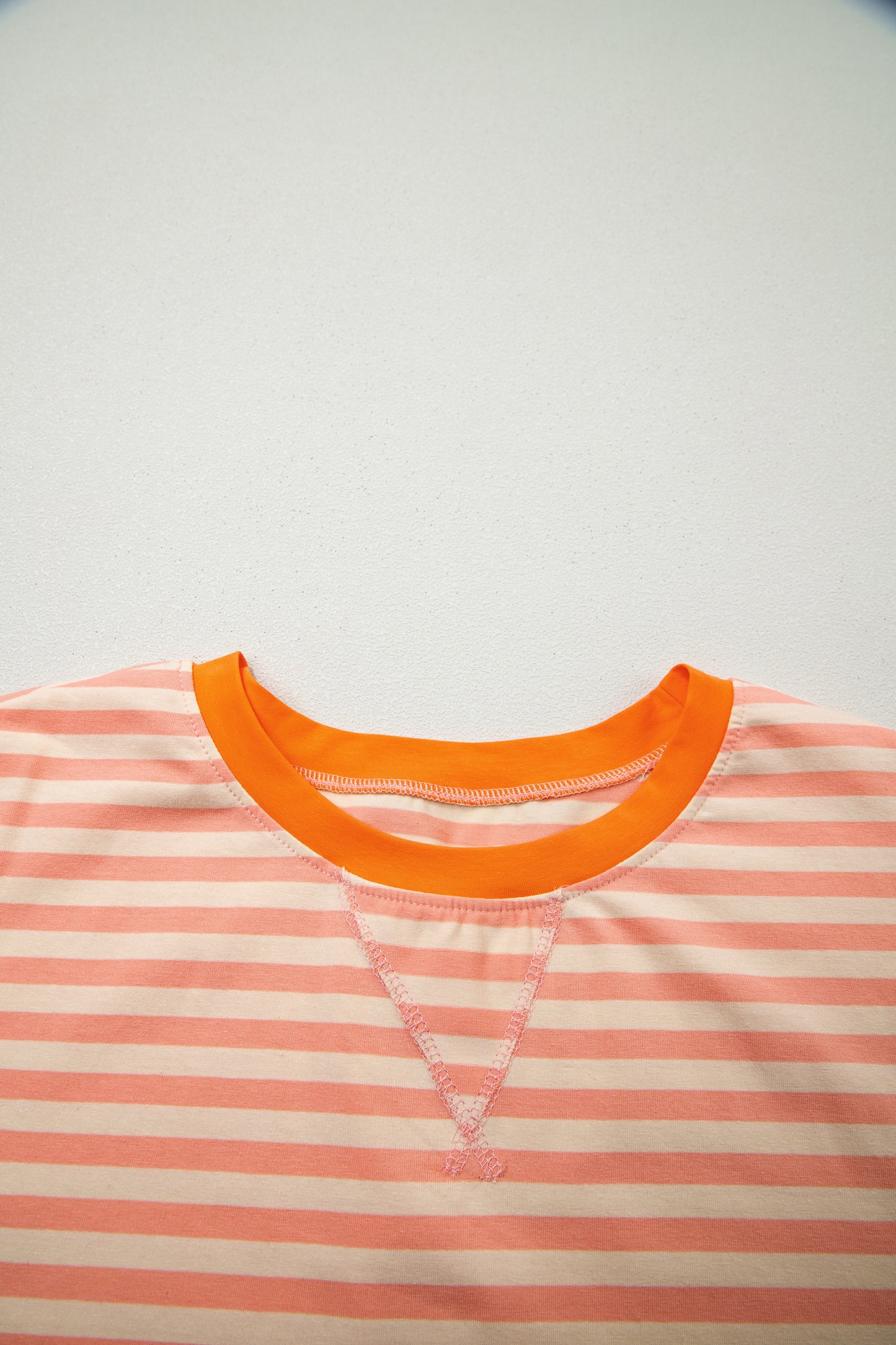 Stripe Drop Shoulder T Shirt and Shorts Plus Size Summer Set