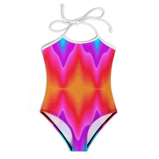 Strap Swimsuit for Girls(All-Over Printing) Fun Colors