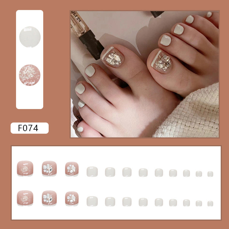 Pure desire French diamond flash ins wind sweet and cool hot girl press-on nails and Press-on toenails special fake nail manicure piece Press-on toenails nail｜365nails
