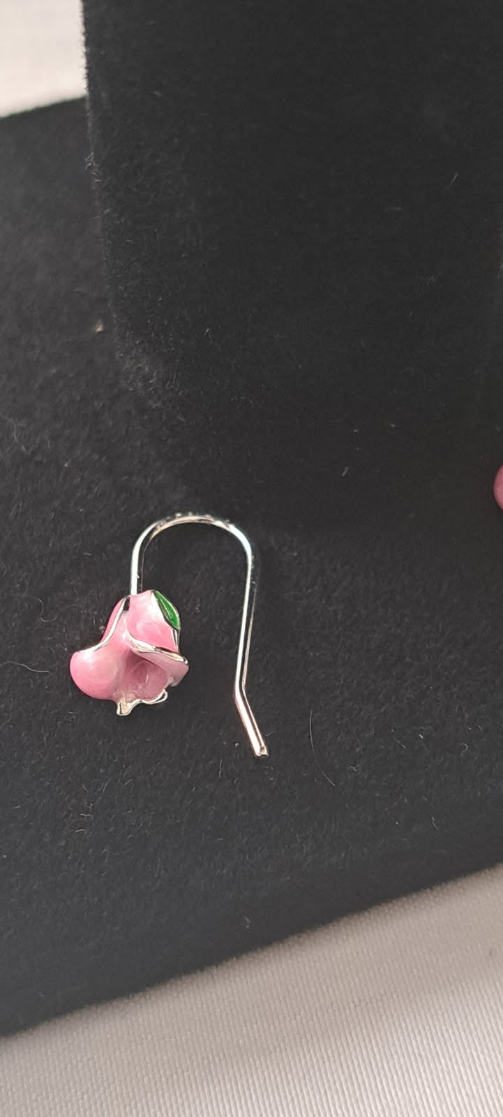 925 Sterling Silver Pink Drop Earrings